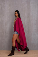 Pleated Long Poncho