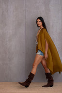 Pleated Long Poncho