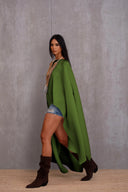 Pleated Long Poncho
