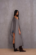Pleated Long Poncho