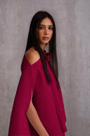Pleated Short Poncho