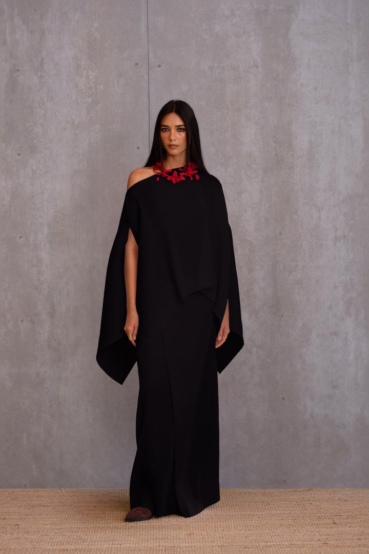 Pleated Short Poncho