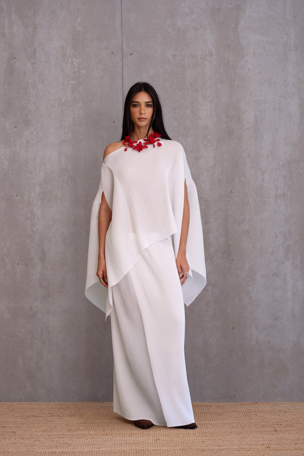 Pleated Short Poncho