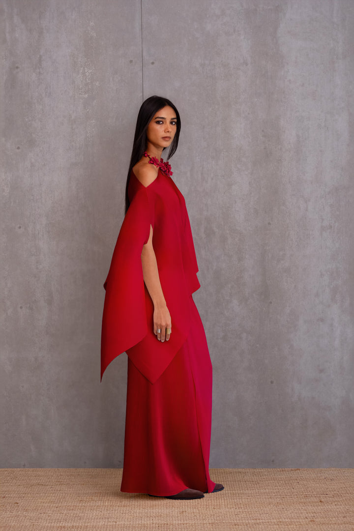 Pleated Short Poncho