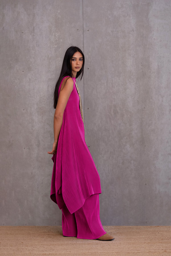 Pleated Kurta Set