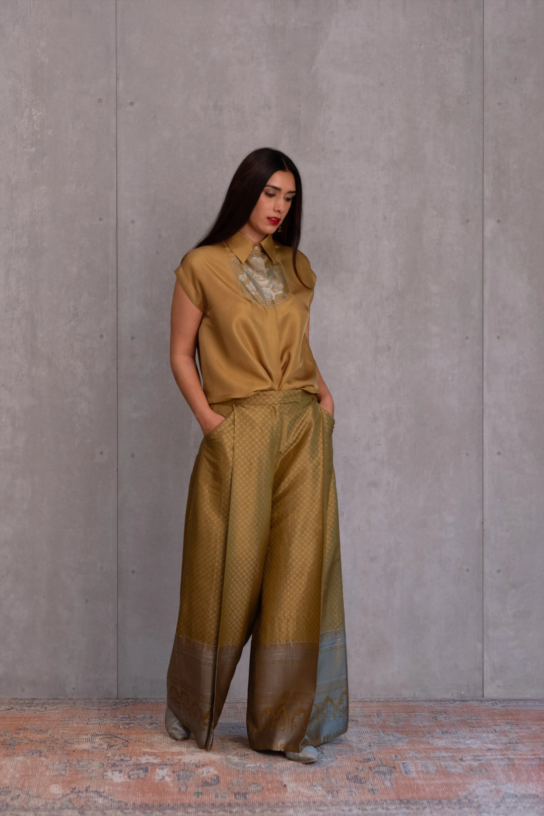 Silk Brocade Palazzo
