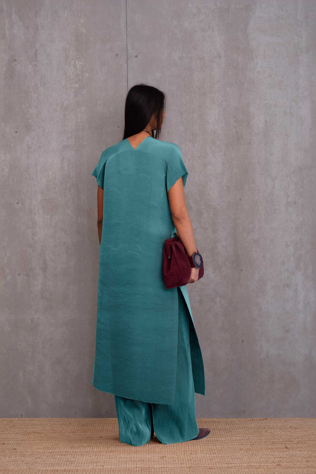 Pleated Kurta Set