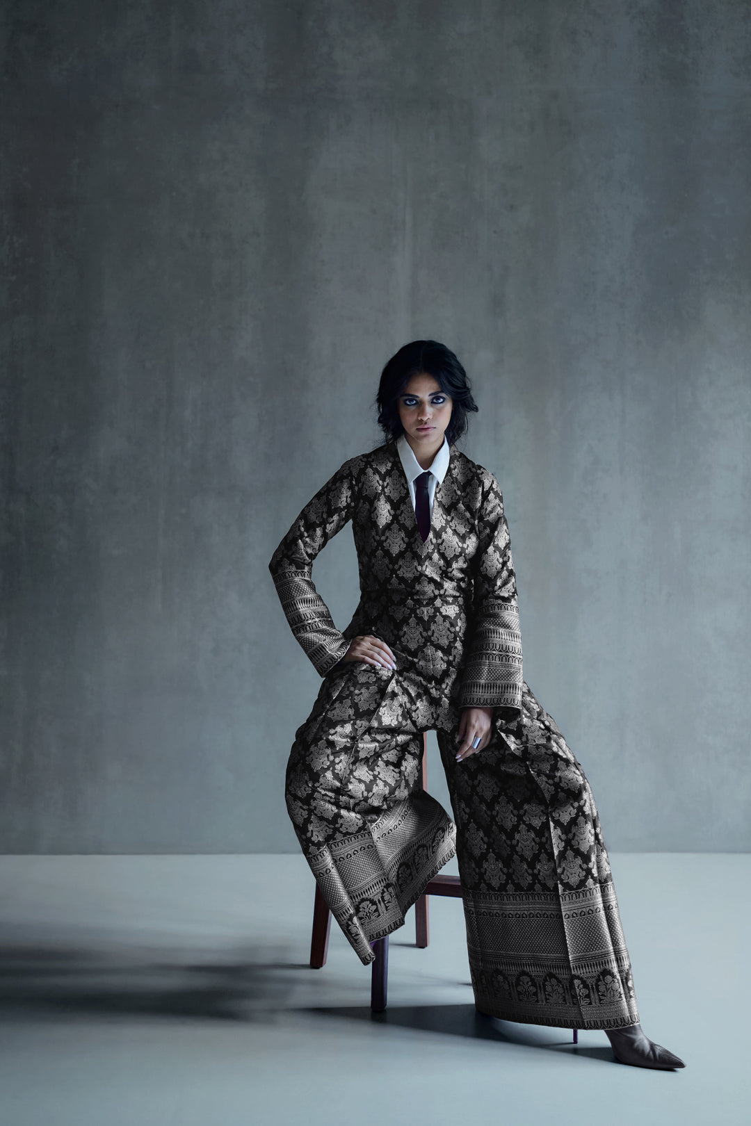 Silk Brocade Jumpsuit