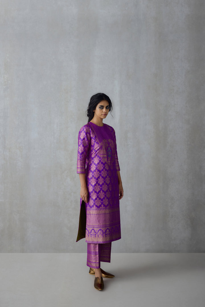 Silk Brocade Kurta Set
