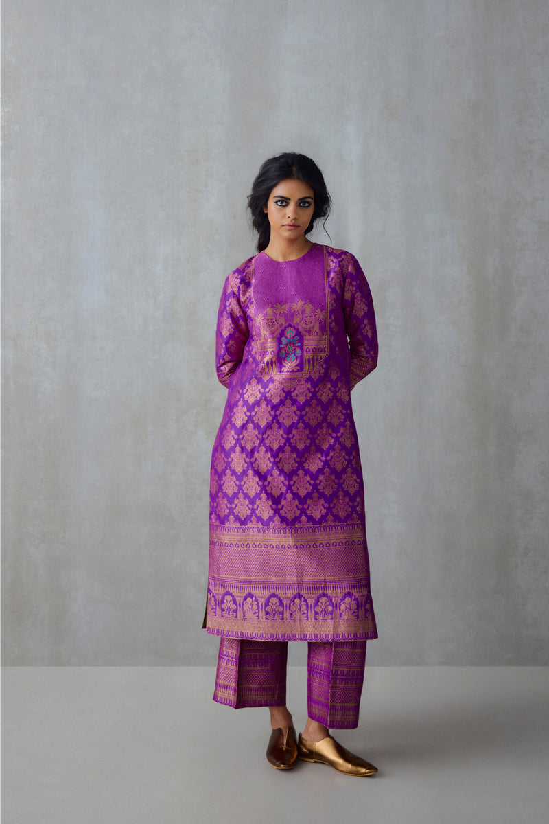 Silk Brocade Kurta Set