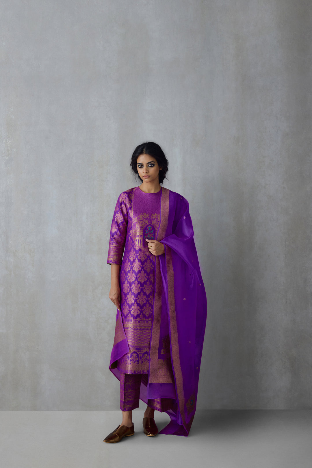 Silk Brocade Kurta Set