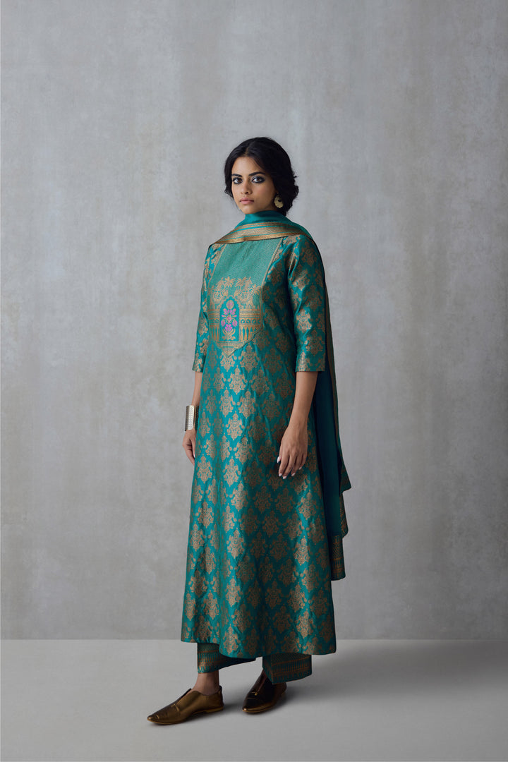 Silk Brocade Kurta Set