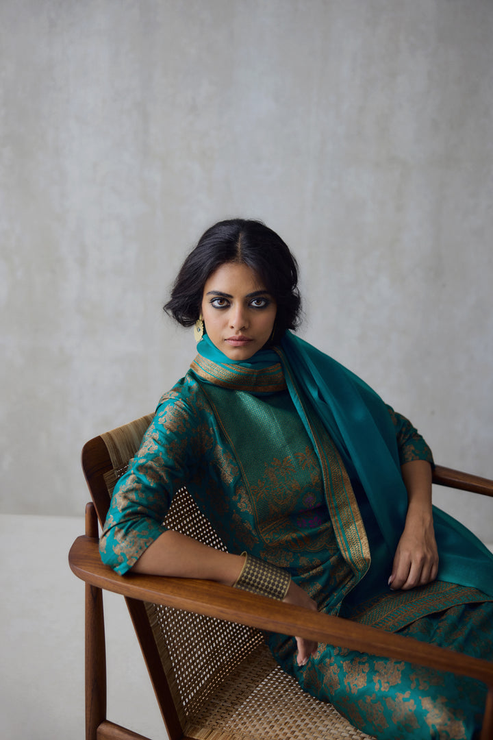 Silk Brocade Kurta Set