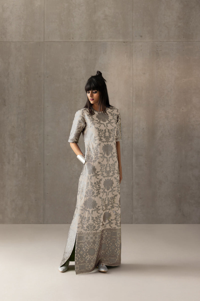 Silk Brocade Dress