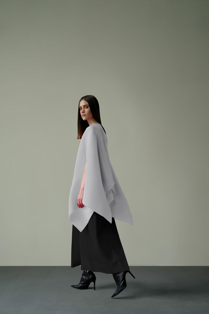 Pleated Short Poncho