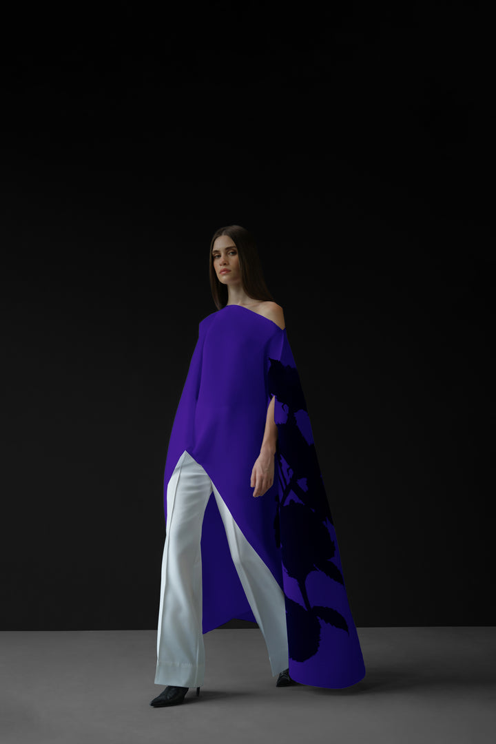 Pleated Long Poncho