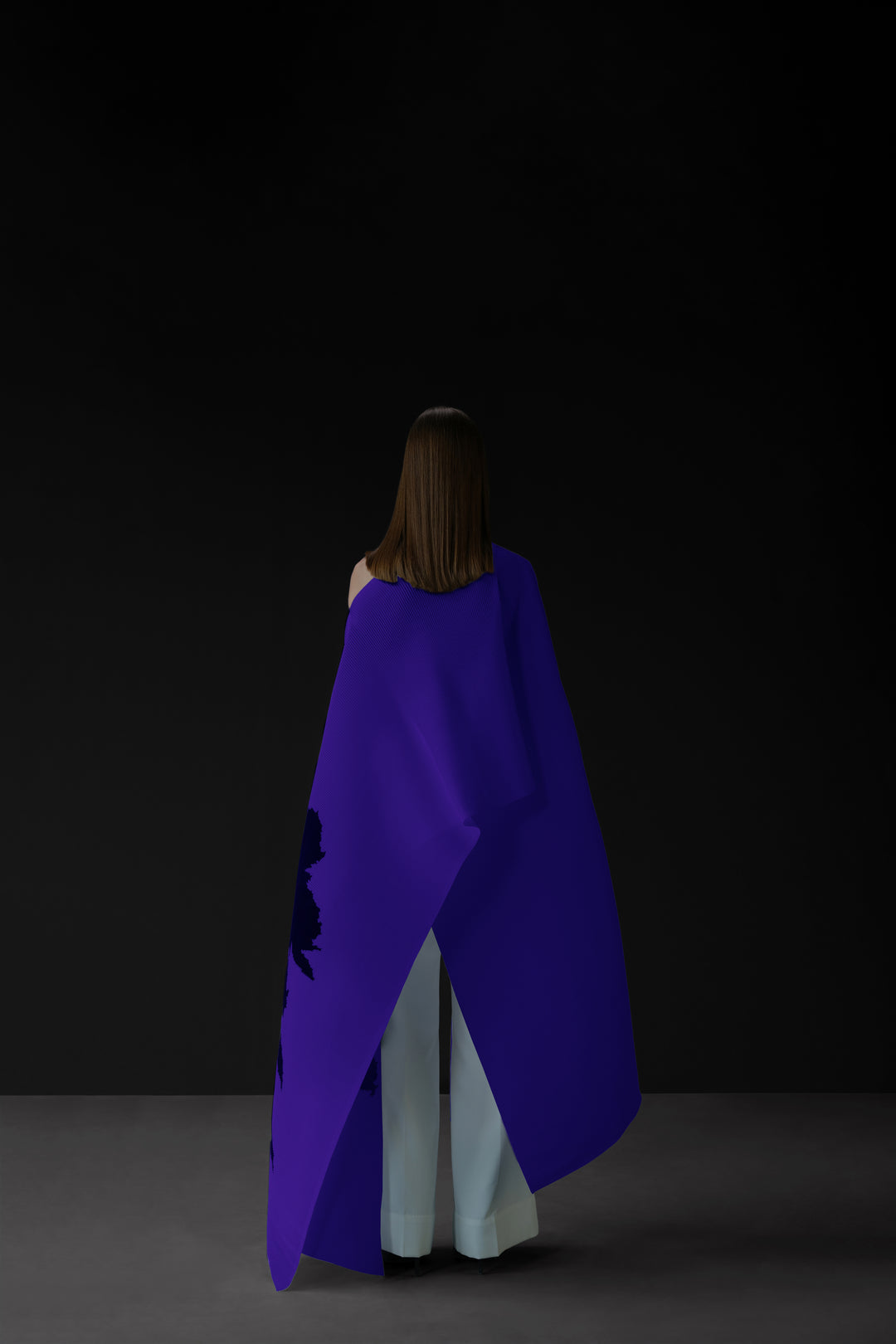 Pleated Long Poncho