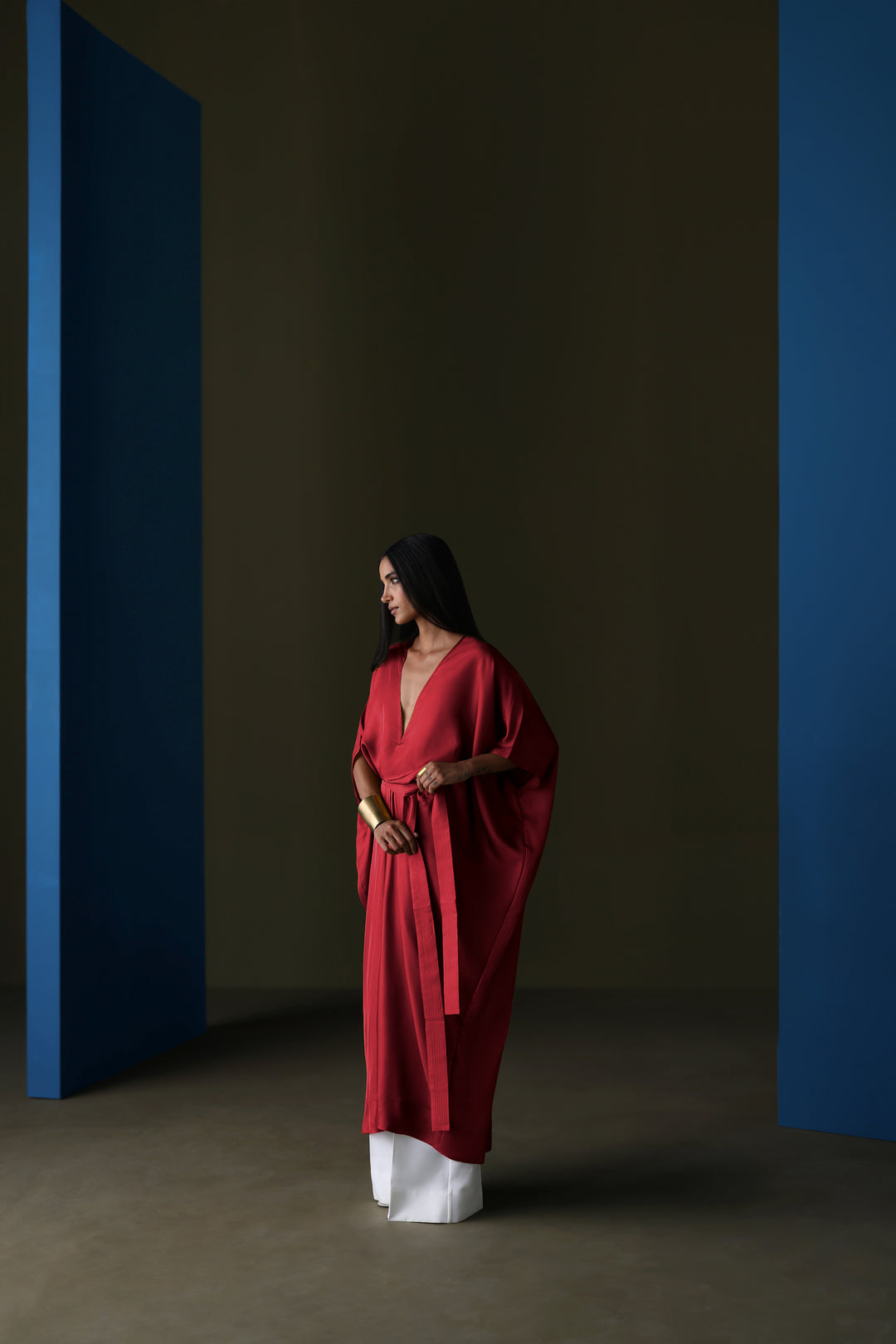 Silk Belted Dress