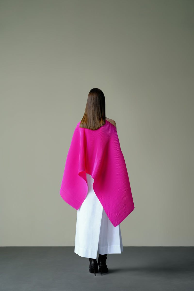 Pleated Short Poncho