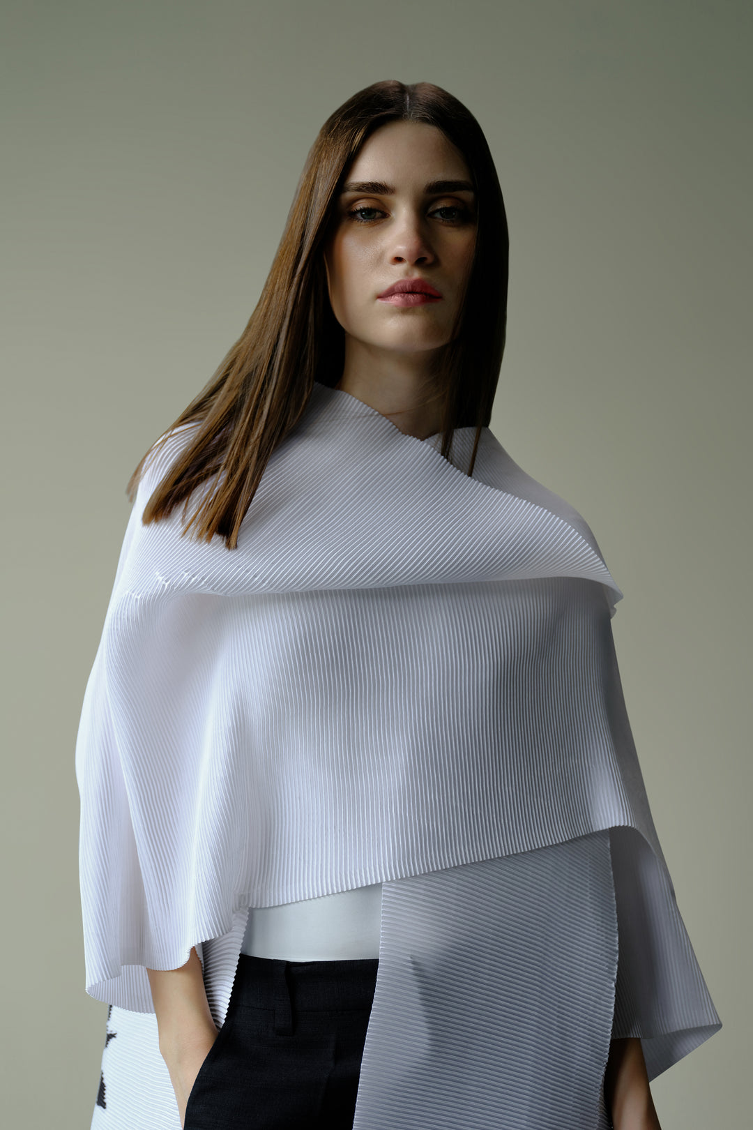 Pleated Kimono Cape