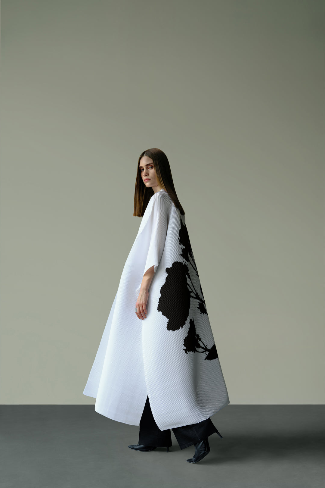 Pleated Kimono Cape