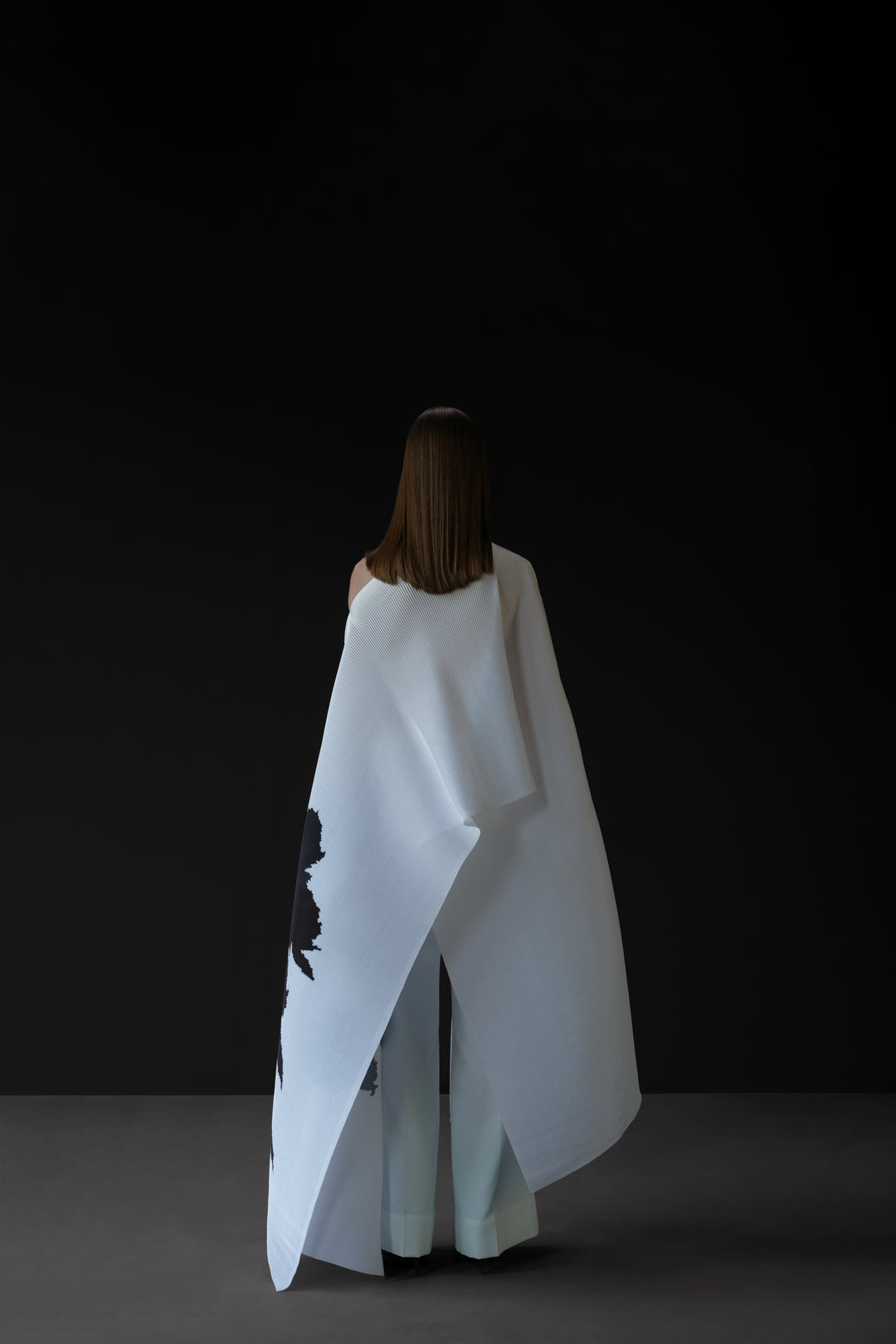 Pleated Long Poncho