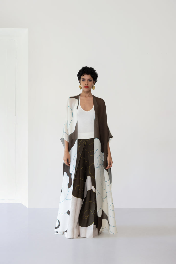 Pleated Kimono Cape