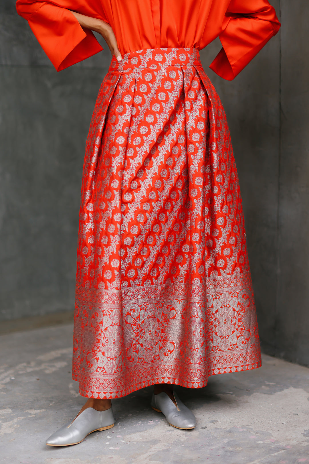 Handwoven Silk Brocade Skirt