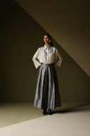 Silk Shirt with Brocade Detail