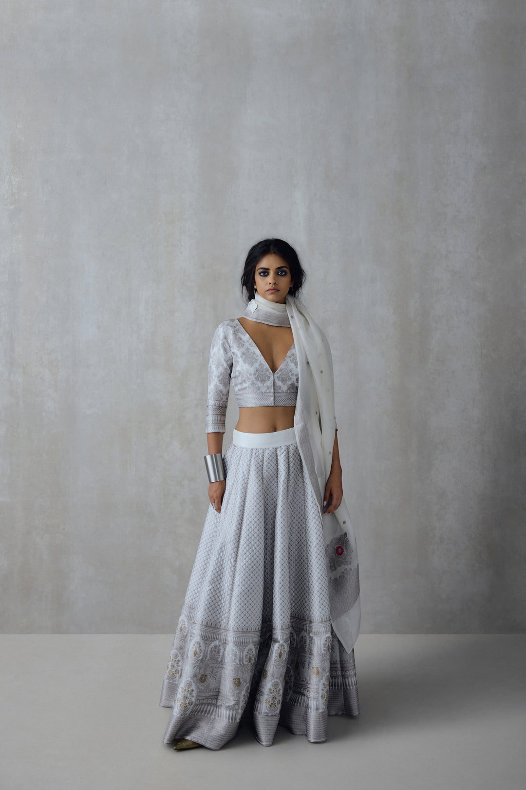 Silk Brocade Lehenga Set