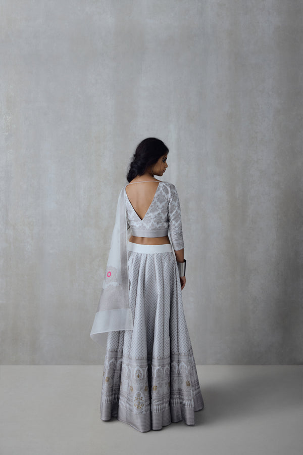 Silk Brocade Lehenga Set