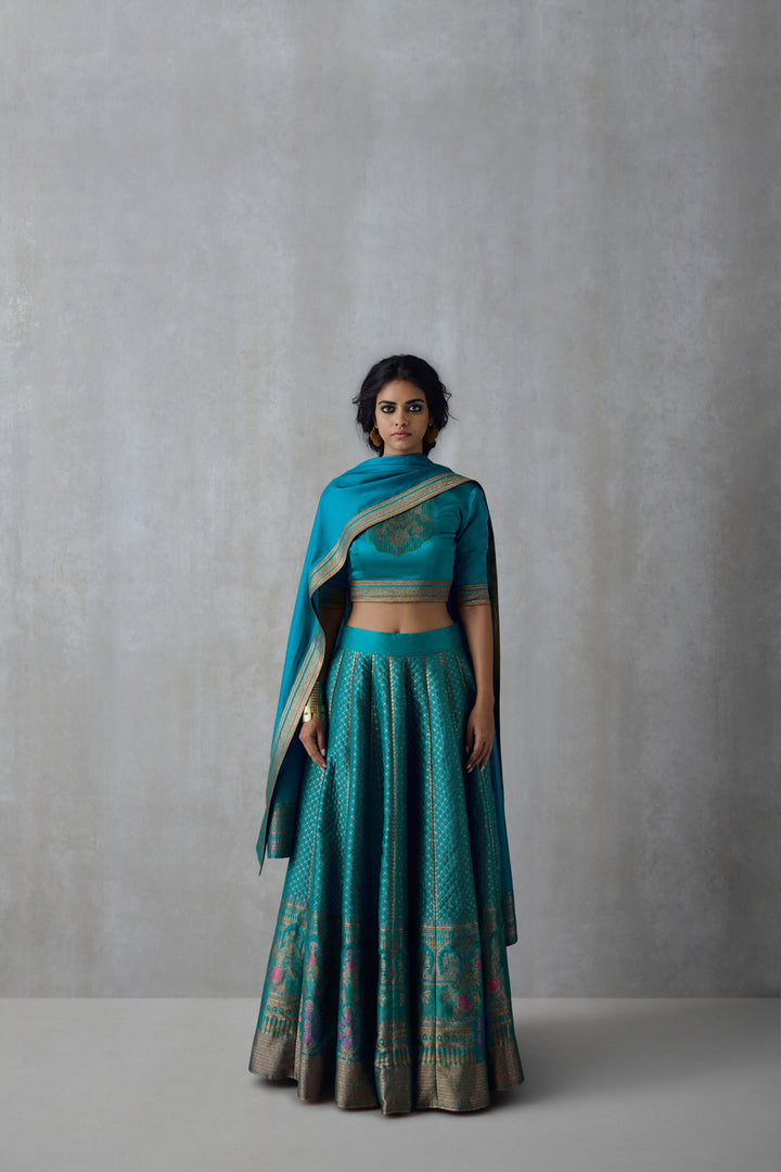 Silk Brocade Lehenga Set