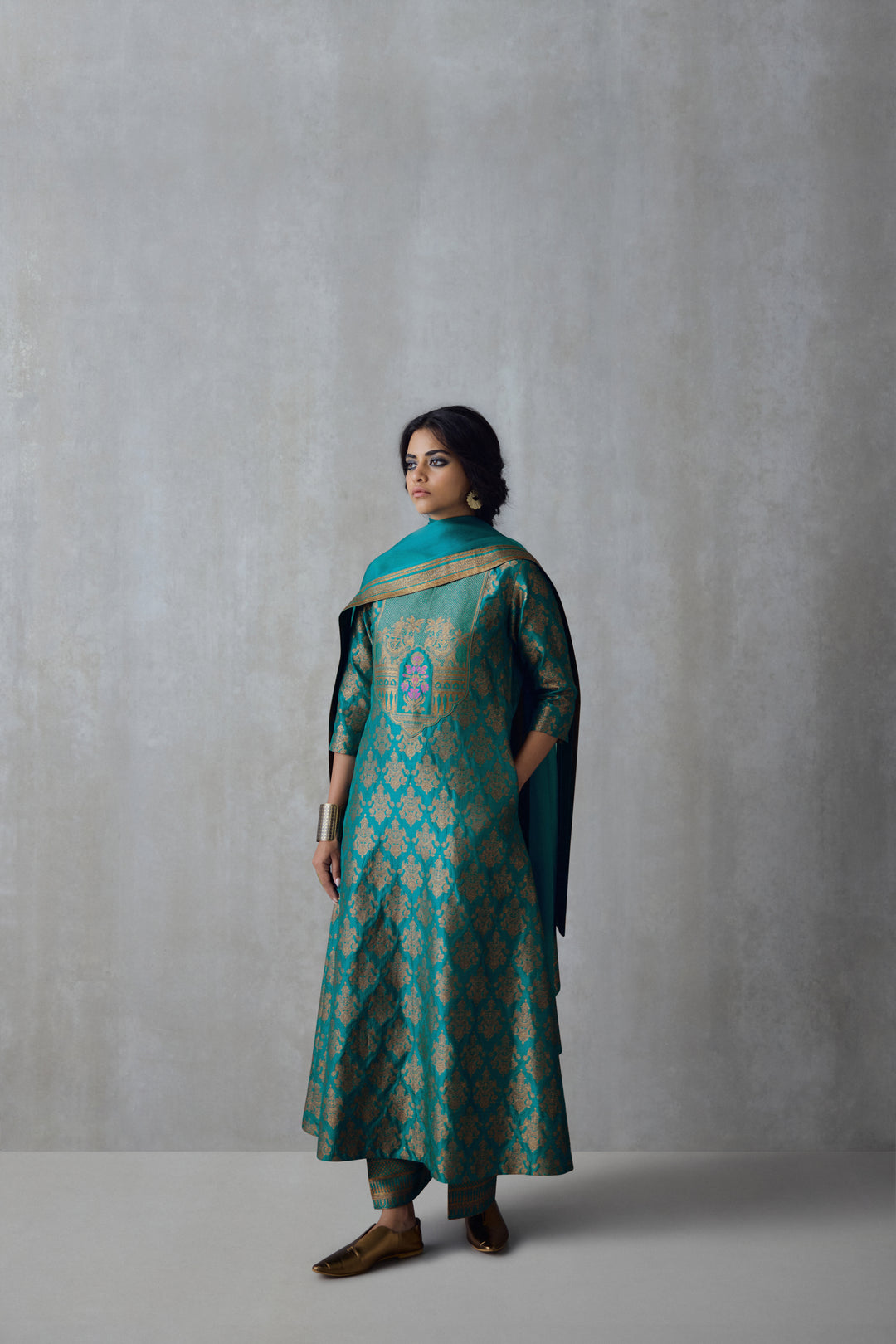 Silk Brocade Tunic Set