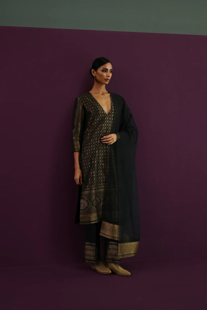 Silk Brocade Kurta Set