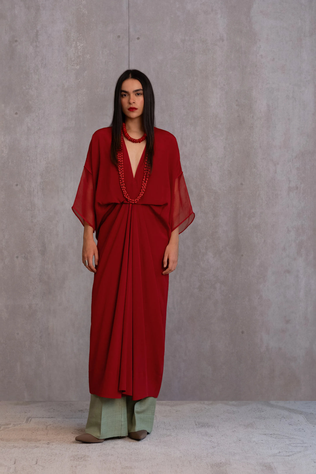 Draped Silk Dress