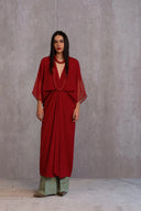 Draped Silk Dress