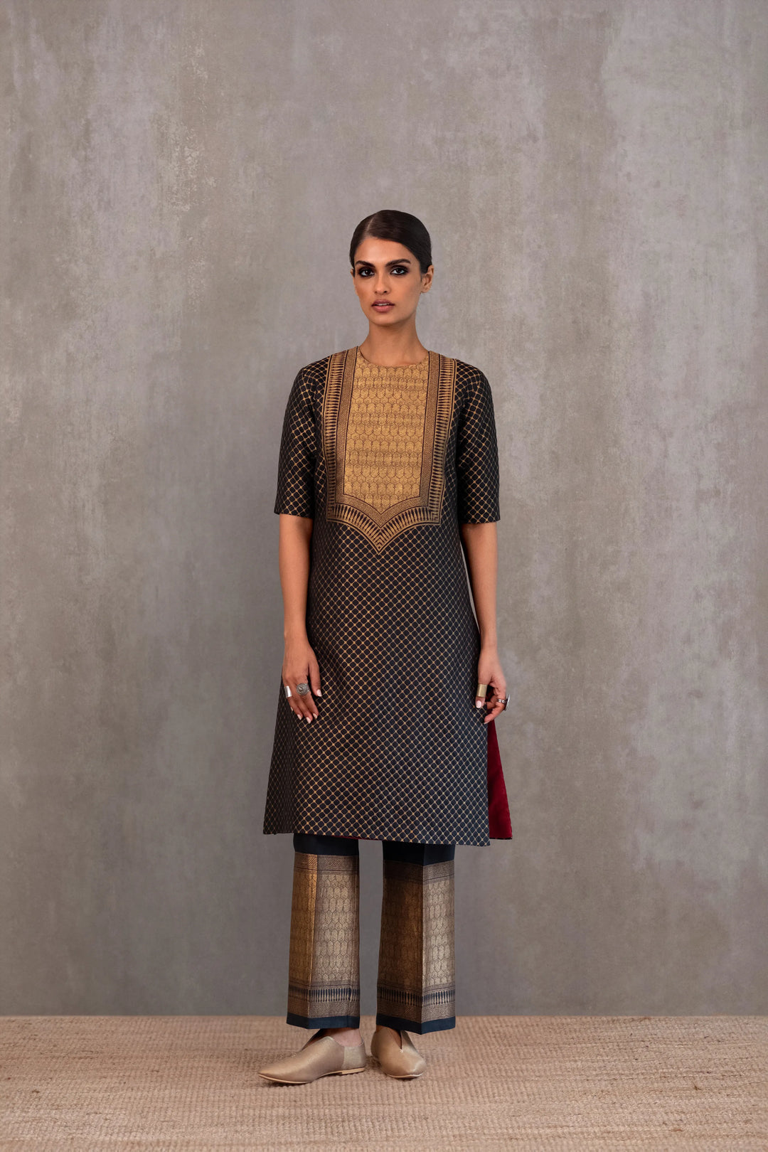 Silk Brocade Kurta Set