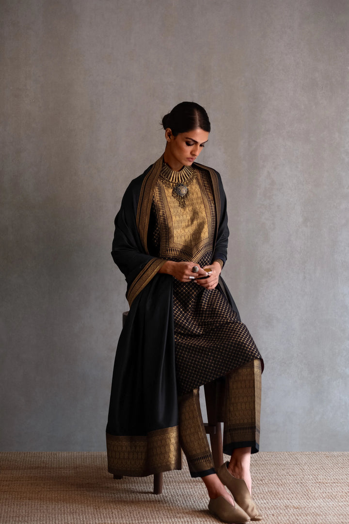 Silk Brocade Kurta Set