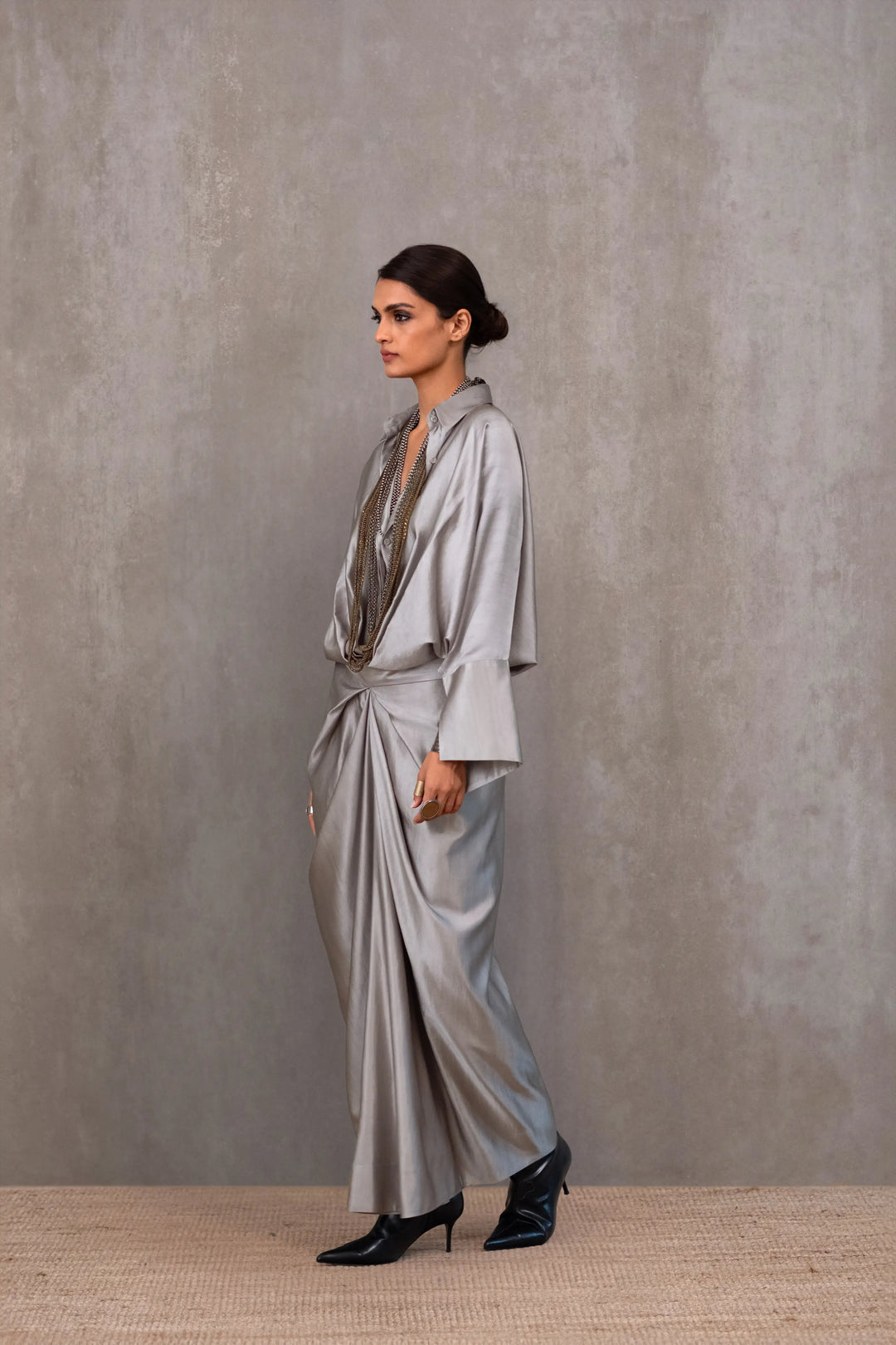 Draped Silk Dress