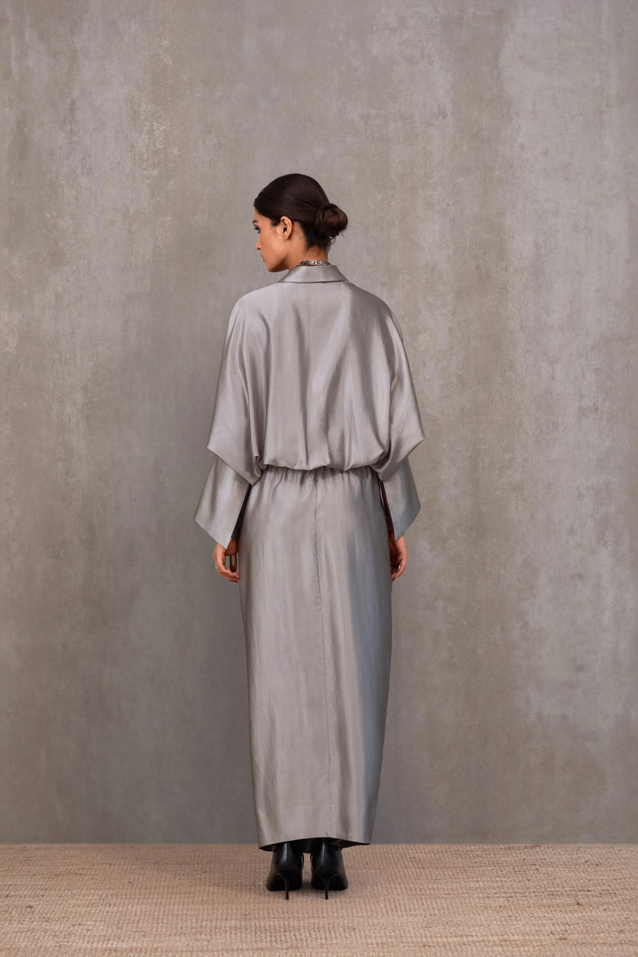 Draped Silk Dress