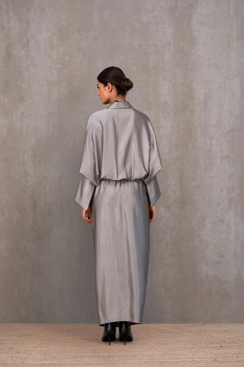 Draped Silk Dress
