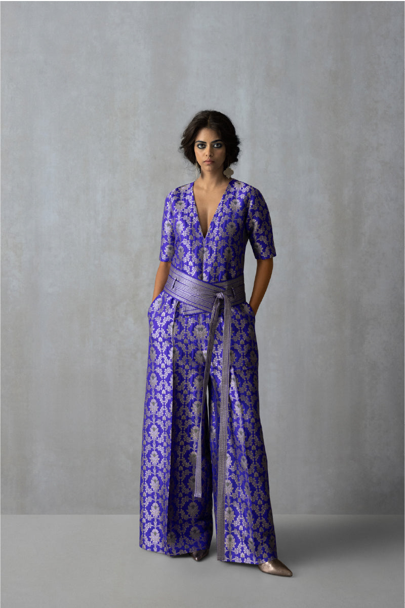 Silk Brocade Jumpsuit