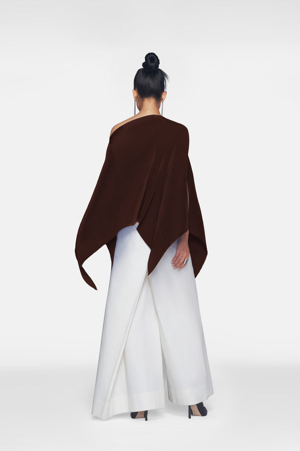 Pleated Short Poncho