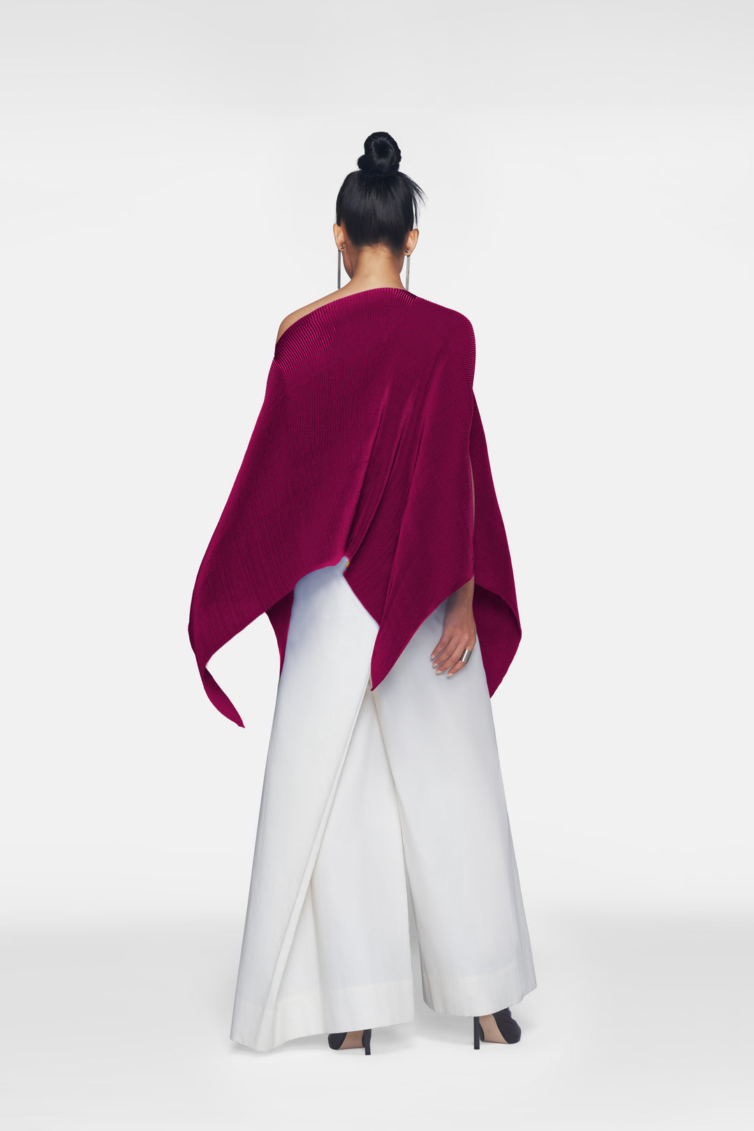 Pleated Short Poncho