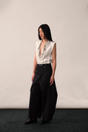 A contemporary wrap palazzo, crafted in poplin - PAYAL KHANDWALA