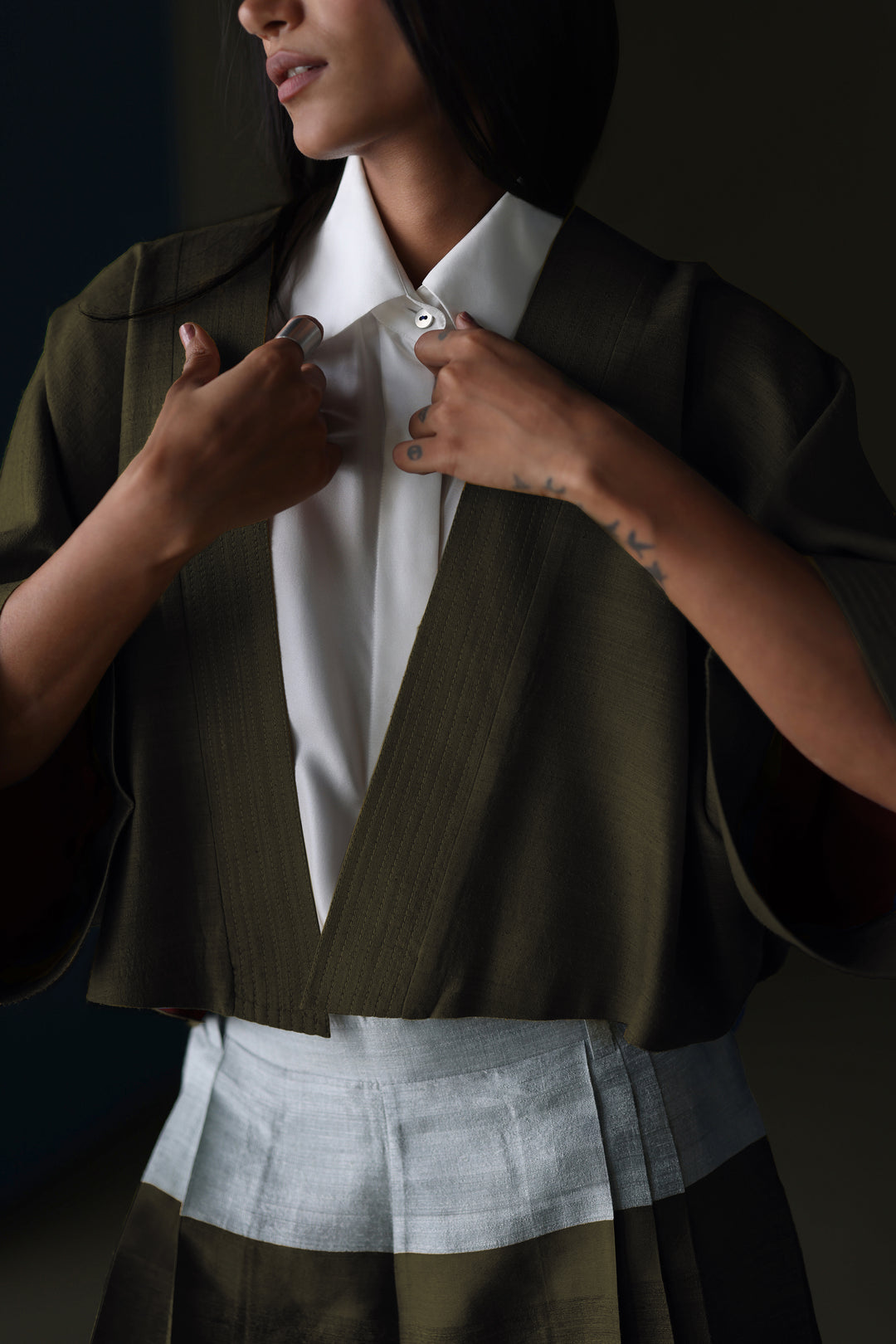 Silk Cropped Jacket