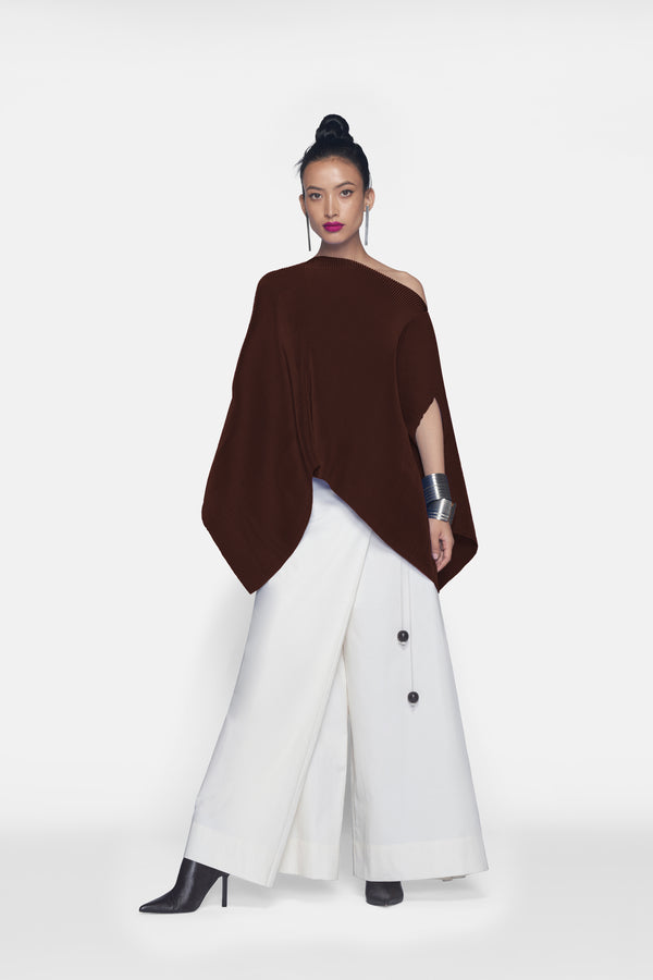 Pleated Short Poncho