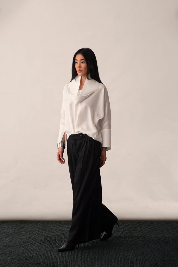 Silk Loop Neck Blouse