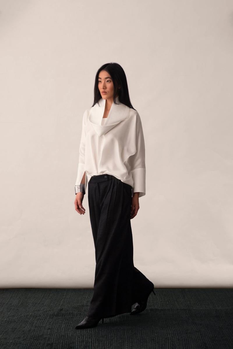 Silk Loop Neck Blouse