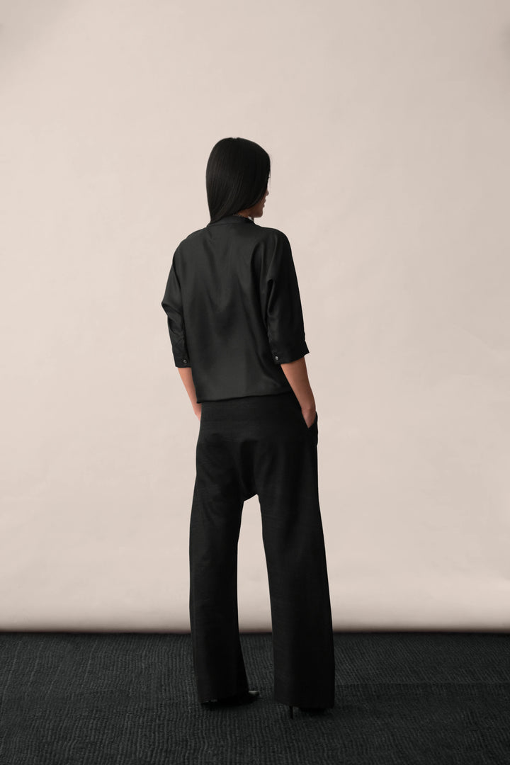 Silk Drop-Crotch Trouser